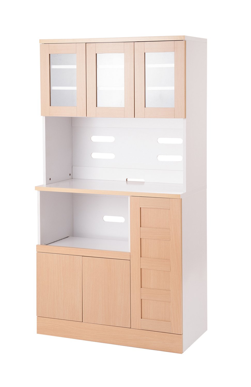 Amazon｜ダイニングボード 家電収納 食器棚 幅90cm ナチュラル｜食器棚